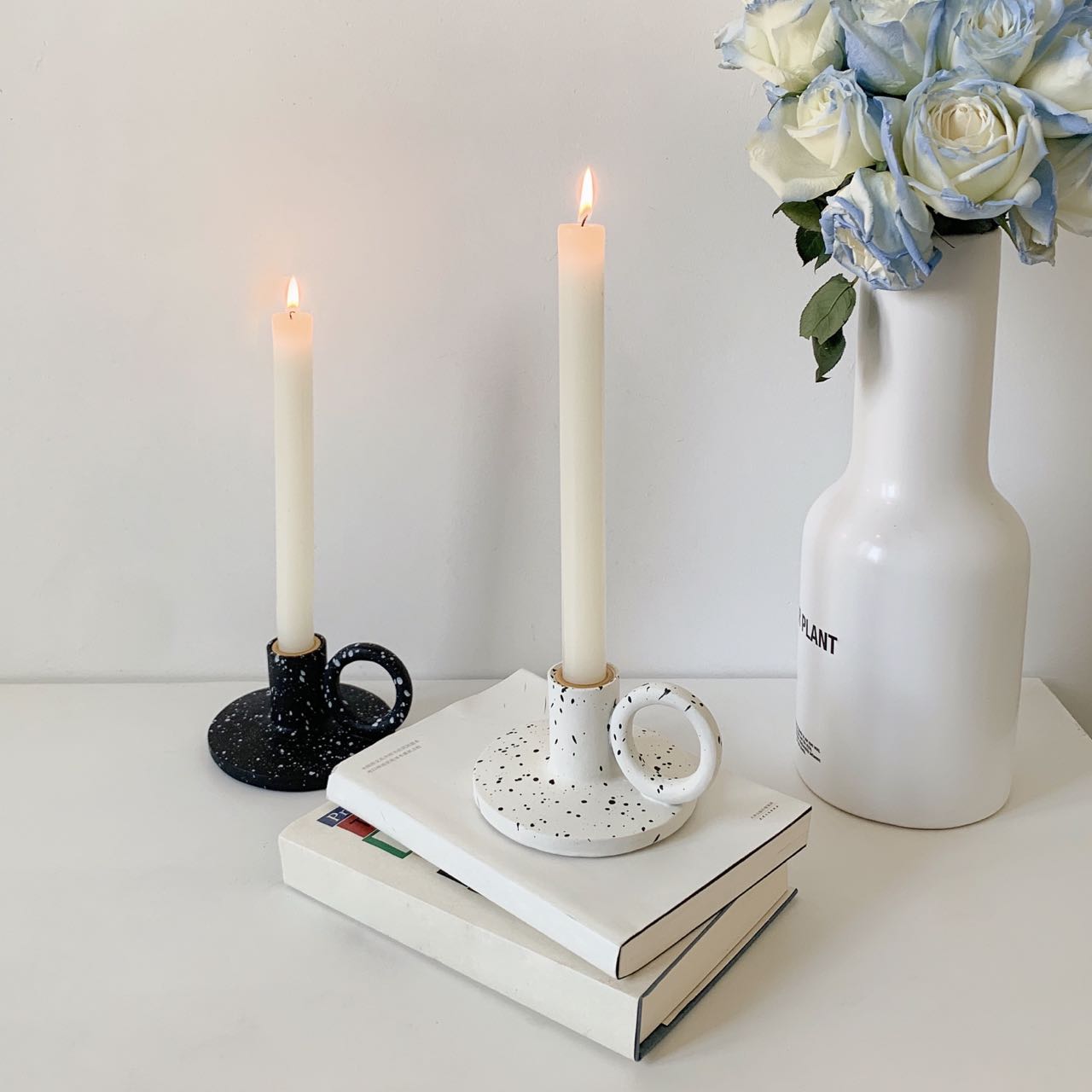 Nordic Splash-Ink Candle Holders Set (2 pcs)