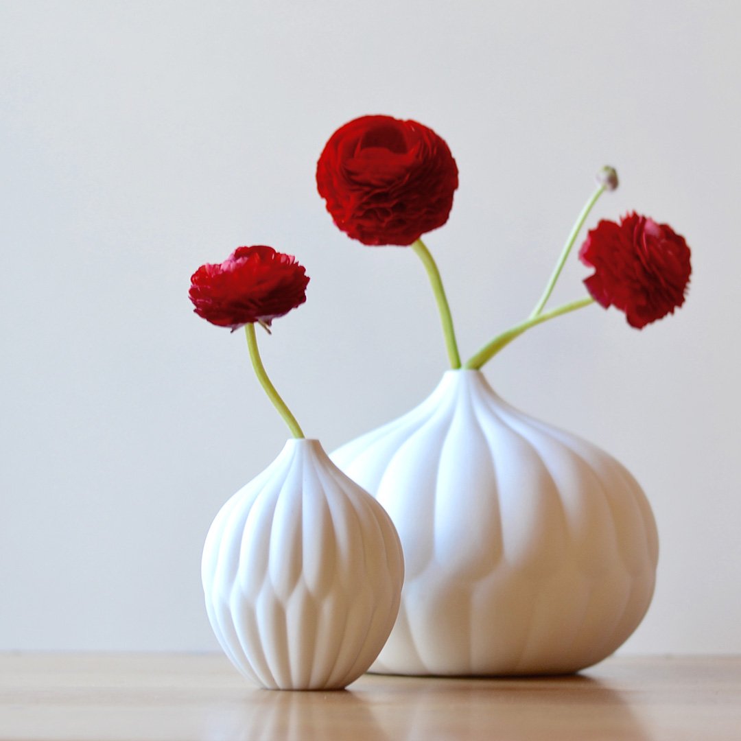 Award-Winning Trio: Textured Porcelain Vases Set