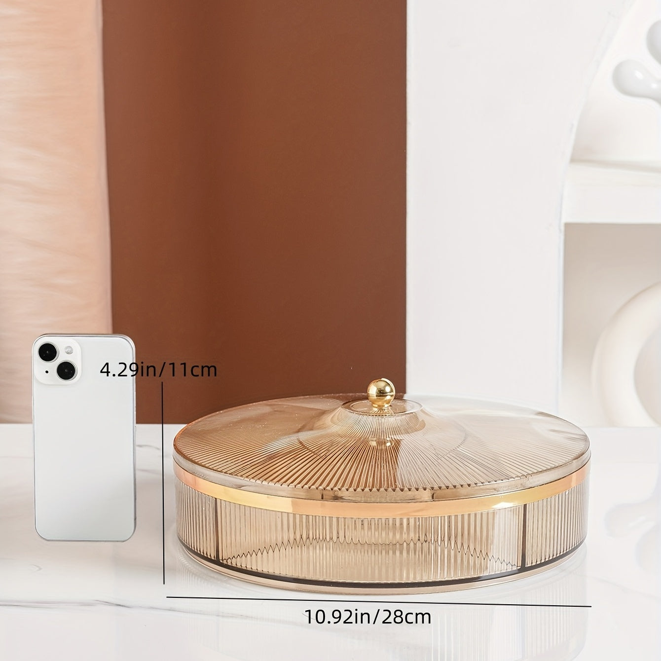 Clear Amber Candy Server with Lid – A Stylish Snack Haven! 🍬✨ - The Gift Shop
