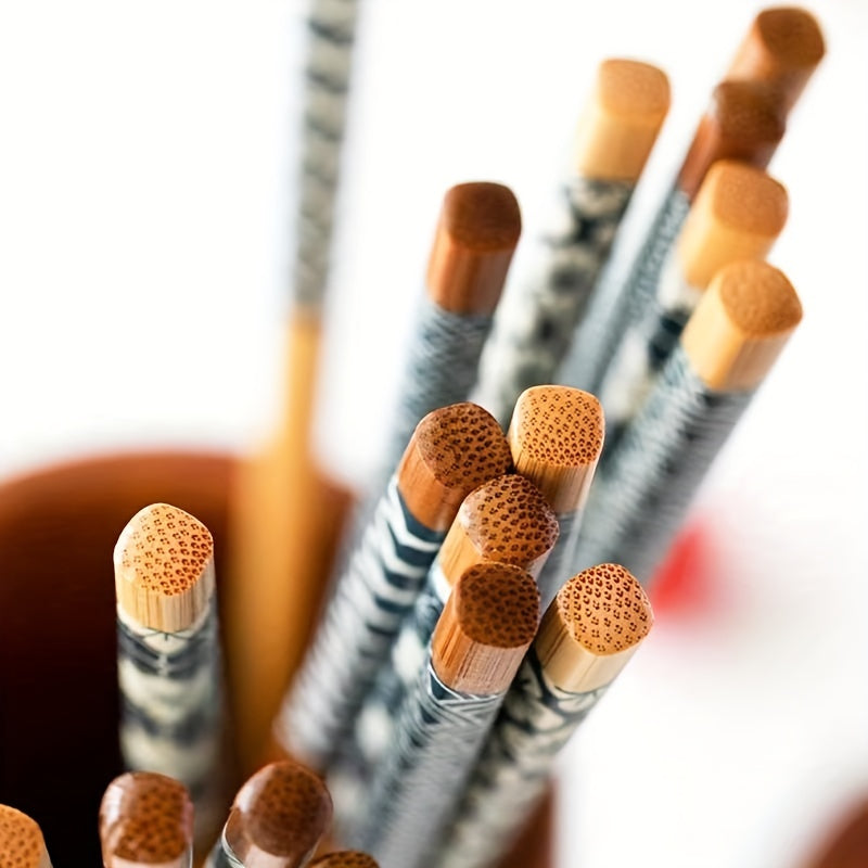 Premium Bamboo Chopsticks – Set of 5 Pairs (Multicolor) - The Gift Shop