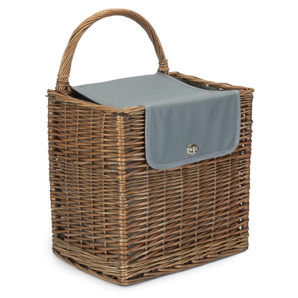 2-Person Wicker Chiller Picnic Basket – Antique Wash Finish