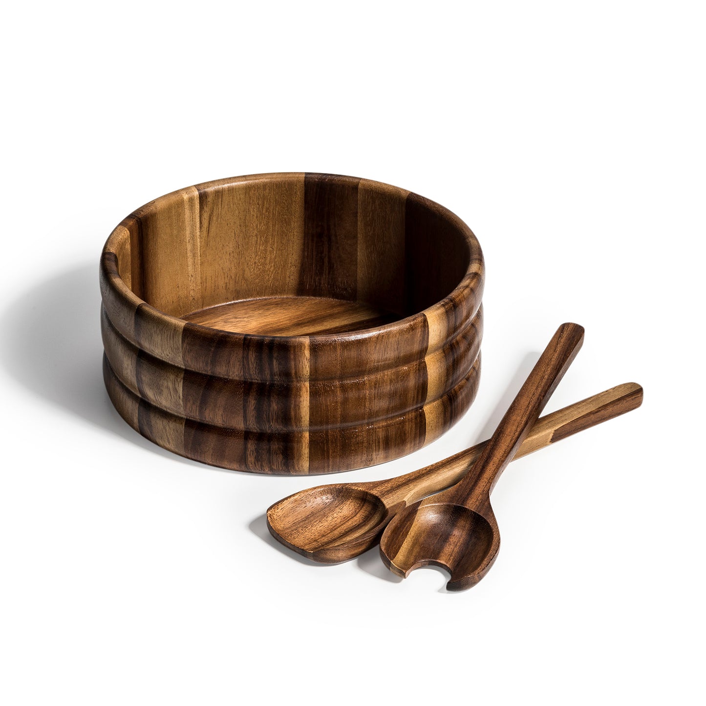 Handcrafted Acacia Wood Salad Bowl with Serving Utensils – Elegant & Durable - The Gift Shop