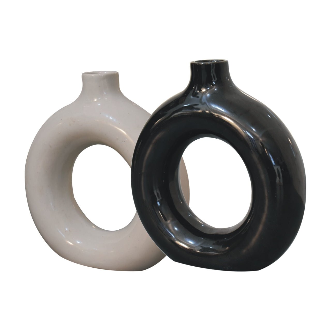 Black & White Gloss Flower Vase – Thoughtful Gift from The Gift Shop UAE