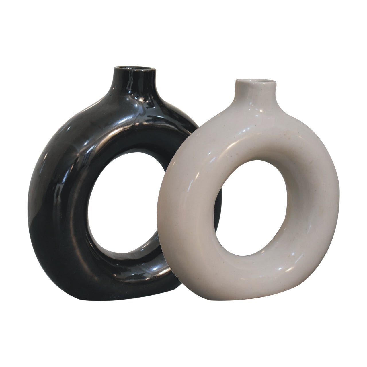 Black & White Gloss Flower Vase – Thoughtful Gift from The Gift Shop UAE