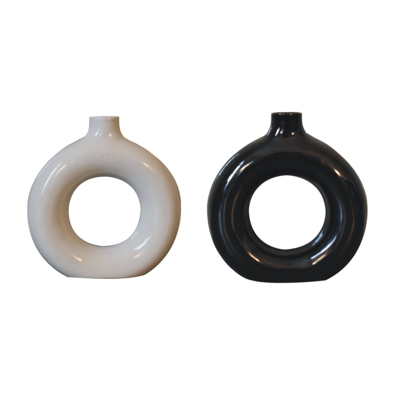 Black & White Gloss Flower Vase – Thoughtful Gift from The Gift Shop UAE