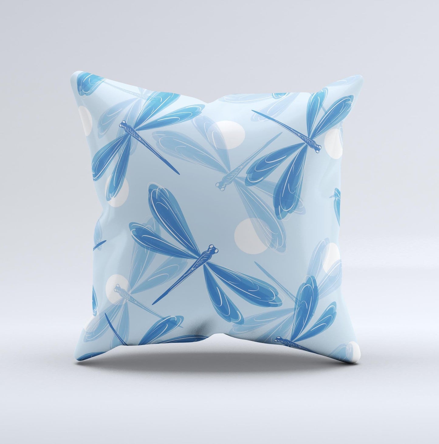 Blue DragonFly Ink-Fuzed Decorative Throw Pillow - The Gift Shop