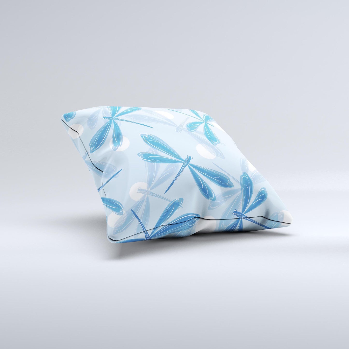 Blue DragonFly Ink-Fuzed Decorative Throw Pillow - The Gift Shop