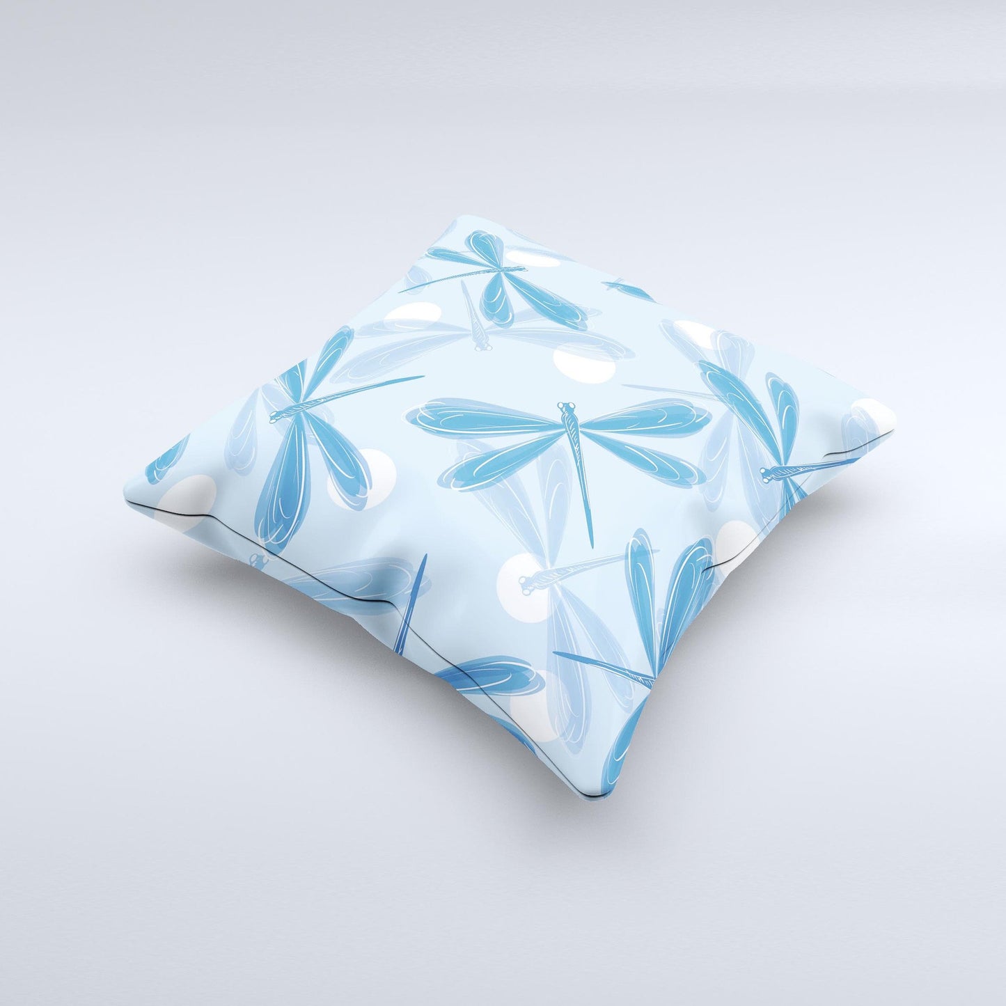 Blue DragonFly Ink-Fuzed Decorative Throw Pillow - The Gift Shop