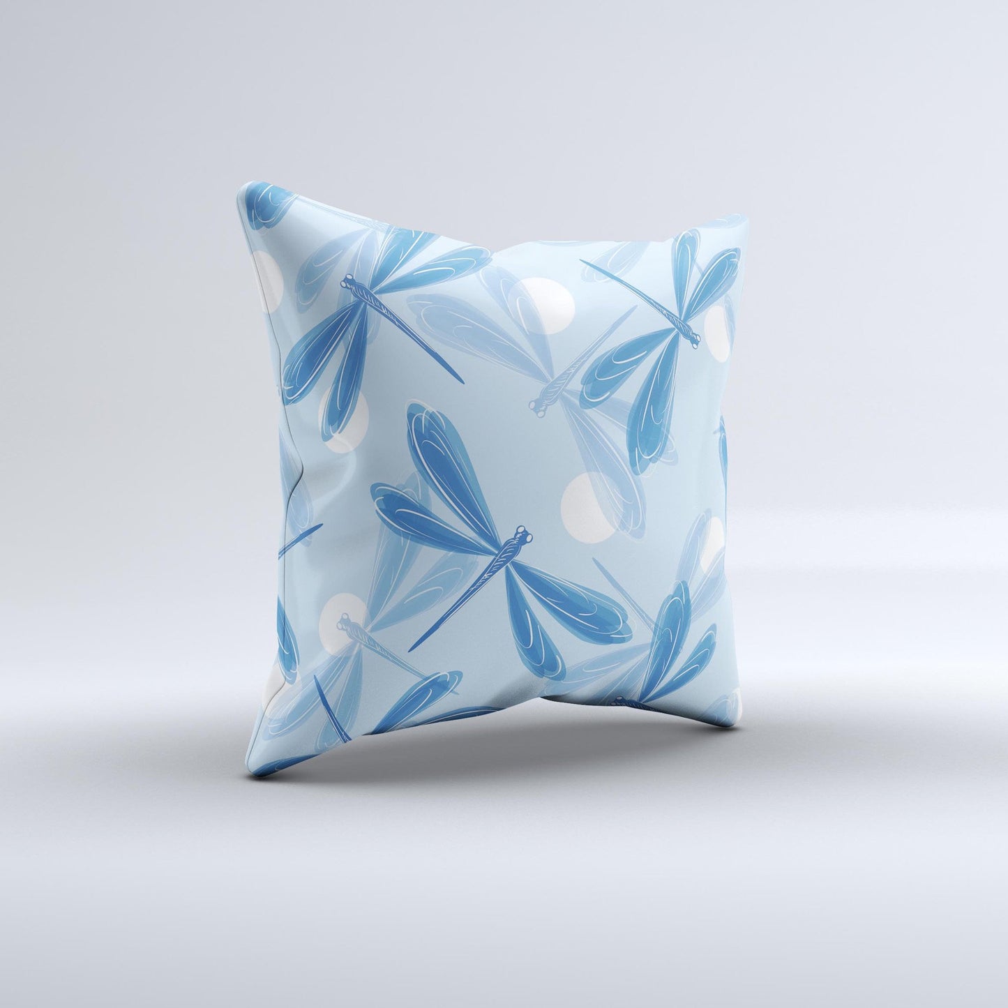Blue DragonFly Ink-Fuzed Decorative Throw Pillow - The Gift Shop