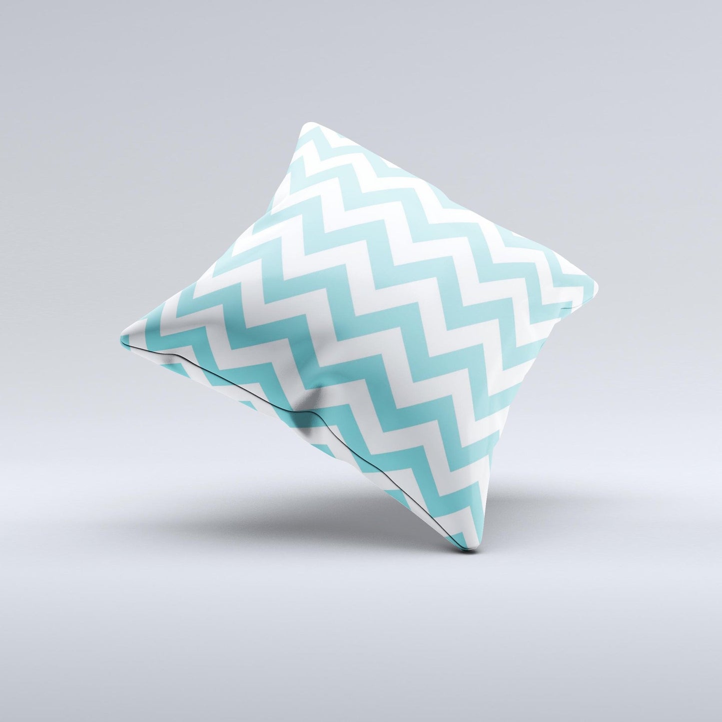 Subtle Blue & White Chevron Pattern Ink-Fuzed Decorative Throw Pillow - The Gift Shop
