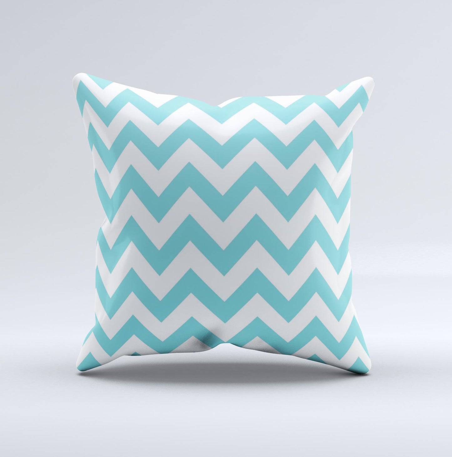 Subtle Blue & White Chevron Pattern Ink-Fuzed Decorative Throw Pillow - The Gift Shop