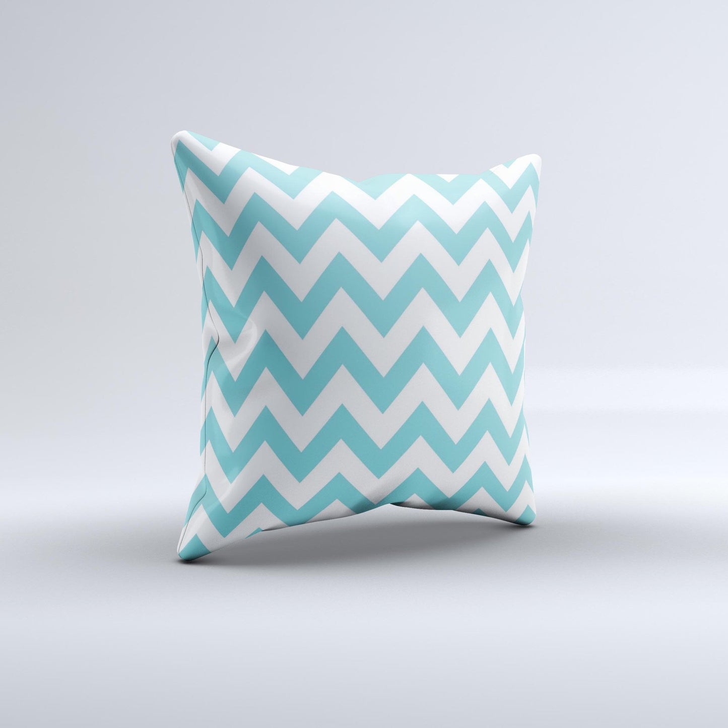 Subtle Blue & White Chevron Pattern Ink-Fuzed Decorative Throw Pillow - The Gift Shop