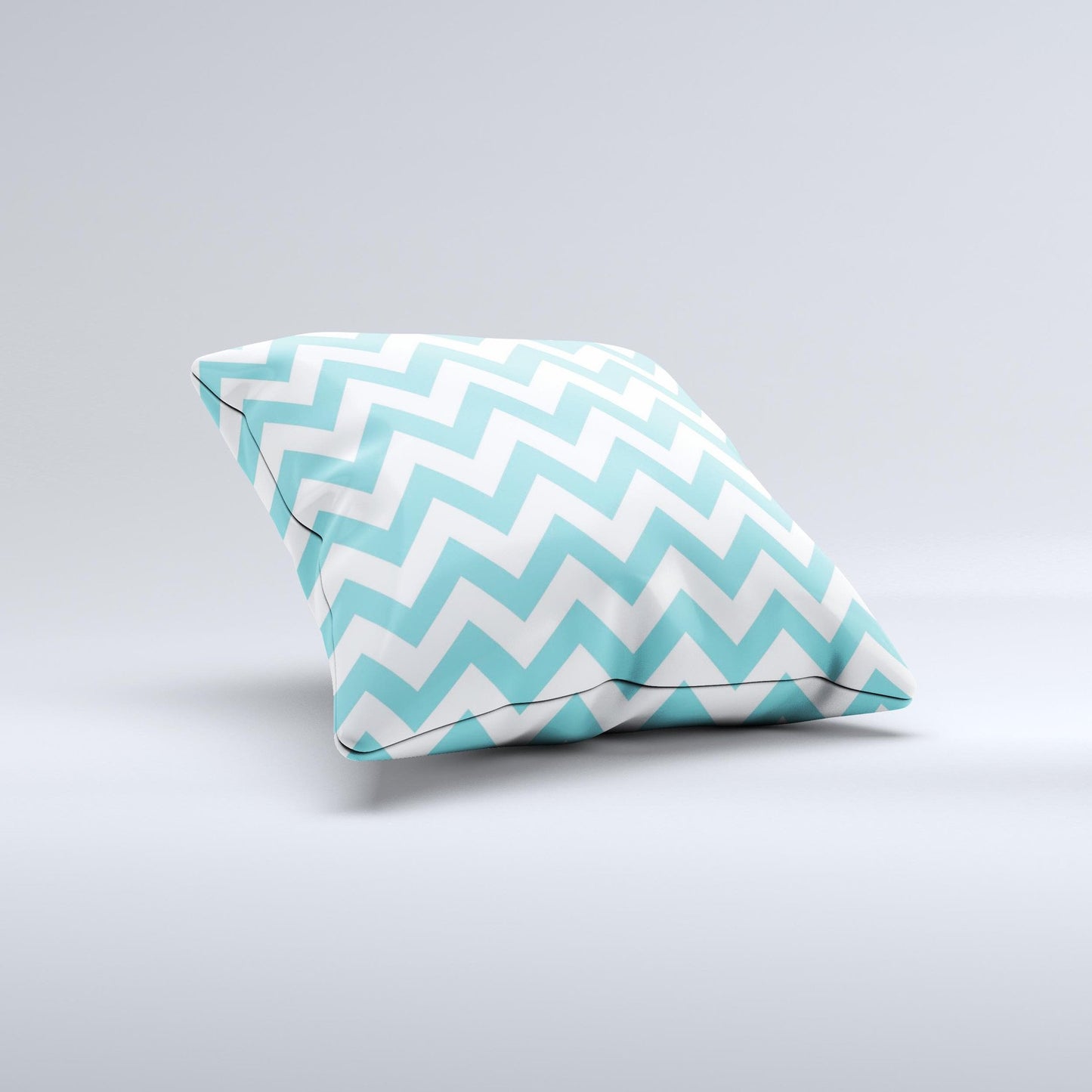 Subtle Blue & White Chevron Pattern Ink-Fuzed Decorative Throw Pillow - The Gift Shop