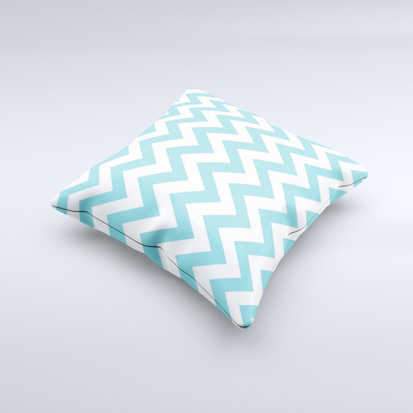 Subtle Blue & White Chevron Pattern Ink-Fuzed Decorative Throw Pillow - The Gift Shop