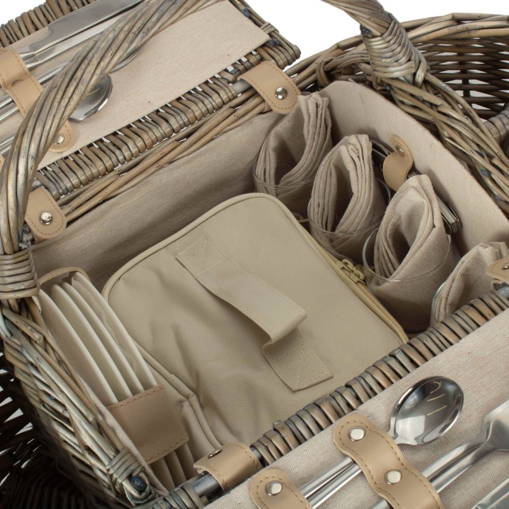 Boat Shaped Wicker Picnic Basket – 2 or 4 Person – Thoughtful Gift from The Gift Shop UAE