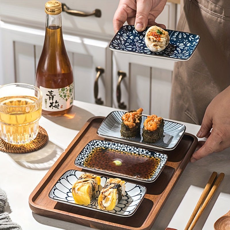 Boho Ceramic Sushi & Dessert Plates – Set of 4 – Thoughtful Gift from The Gift Shop UAE