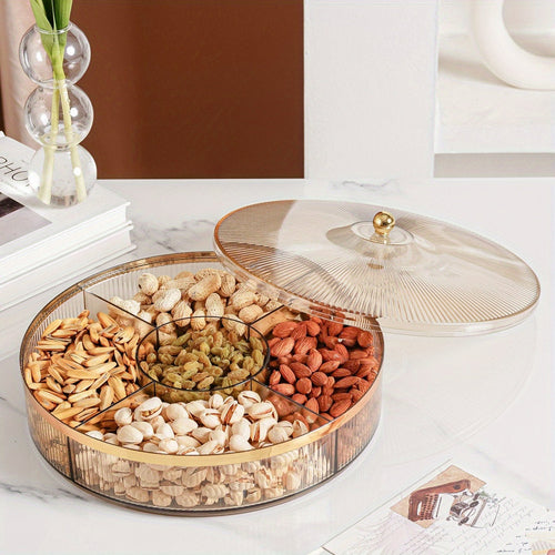 Clear Amber Candy Server with Lid – A Stylish Snack Haven! 🍬✨ - The Gift Shop