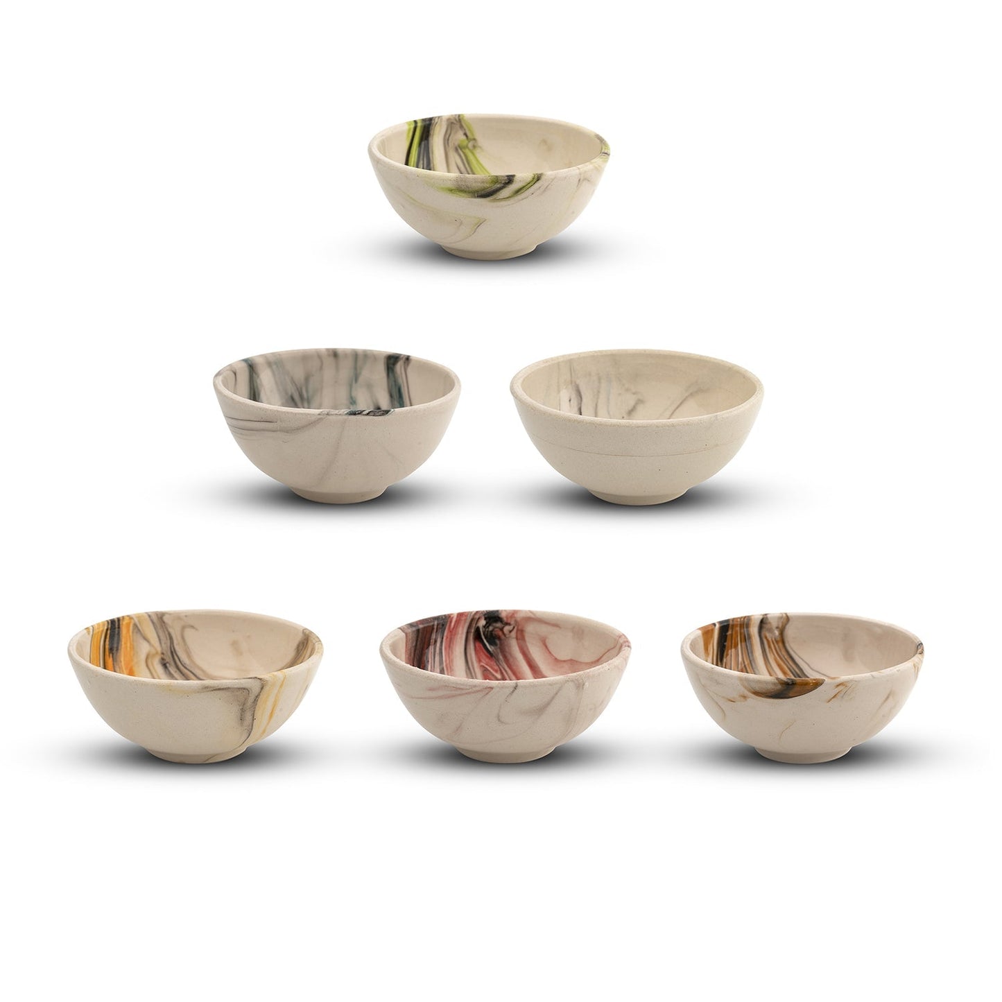 Ceramic Dip Bowls – Colonsay | Mocha, Marble Bloom - Set of 6 – Thoughtful Gift from The Gift Shop UAE