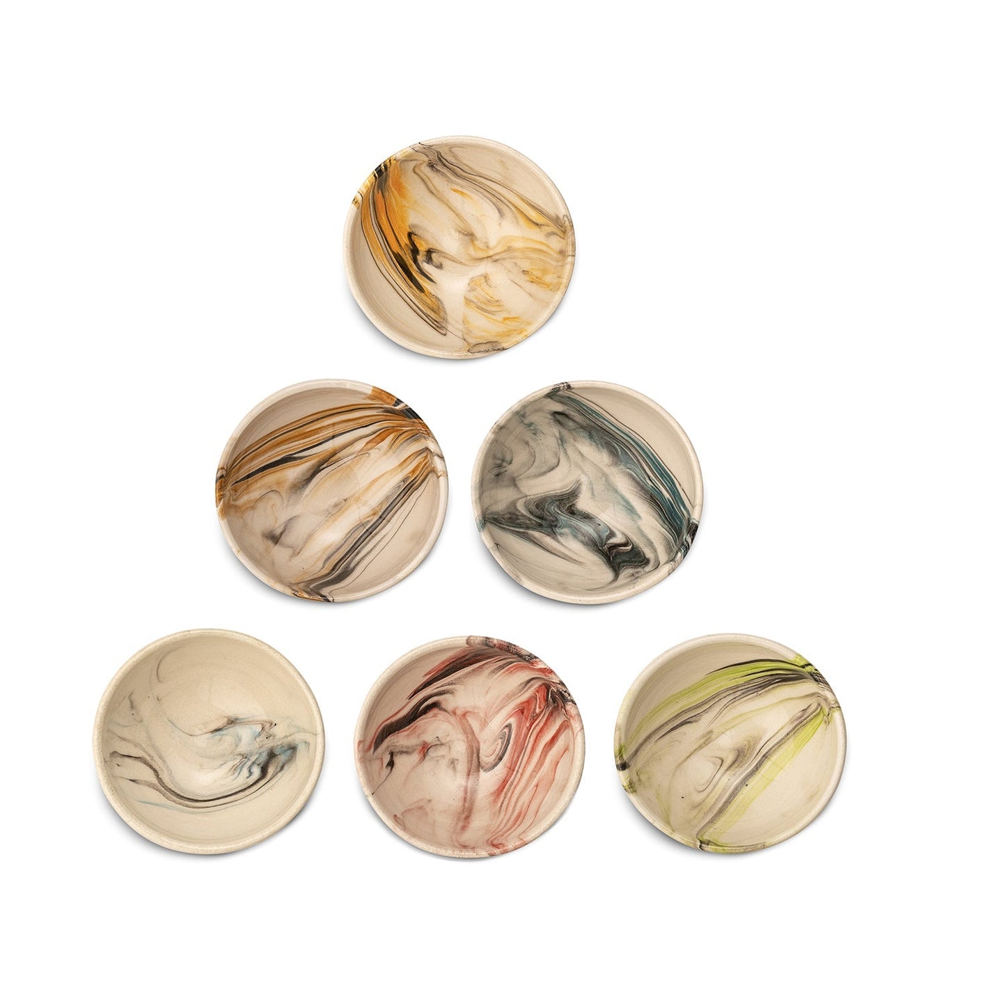 Ceramic Dip Bowls – Colonsay | Mocha, Marble Bloom - Set of 6 – Thoughtful Gift from The Gift Shop UAE