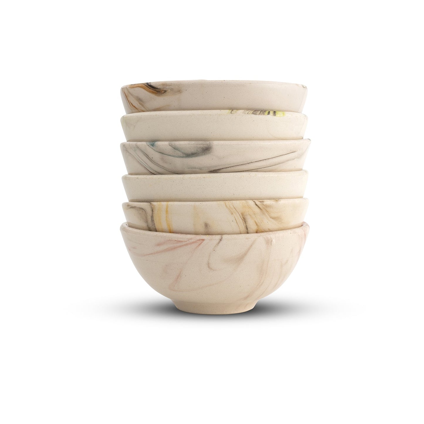 Ceramic Dip Bowls – Colonsay | Mocha, Marble Bloom - Set of 6 – Thoughtful Gift from The Gift Shop UAE