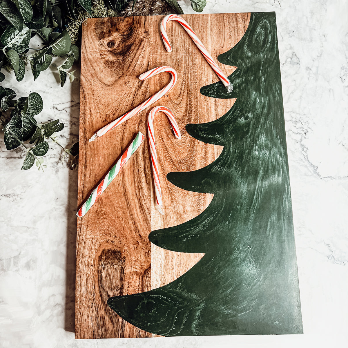 Tree Chic Hand-Crafted Charcuterie Serving Board with Marbled Tree Inlay - The Gift Shop