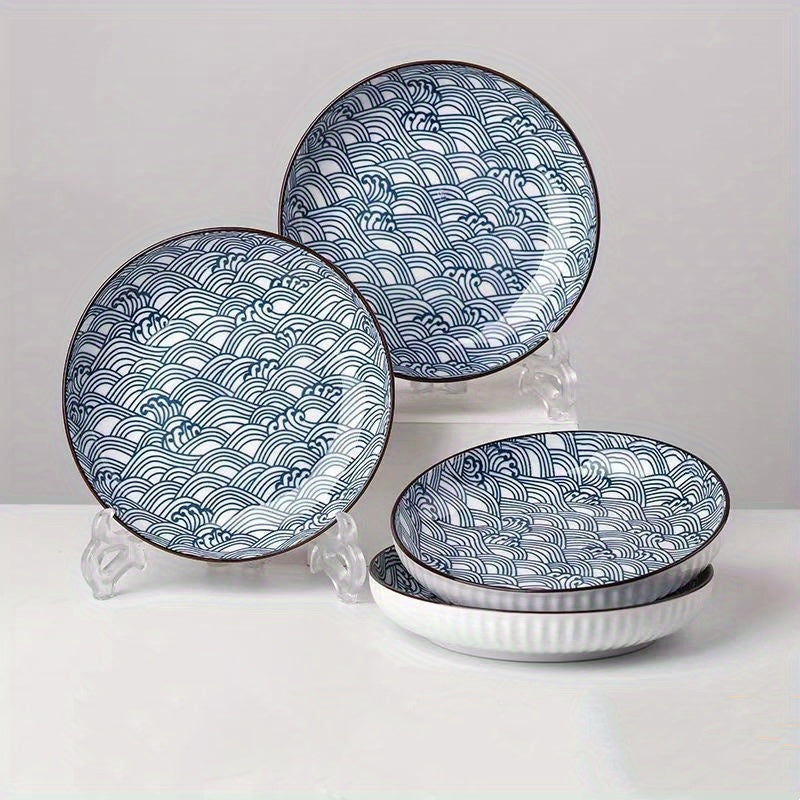 4Piece Japanese Ceramic Dinner Plates Set 1778 cm - The Gift Shop