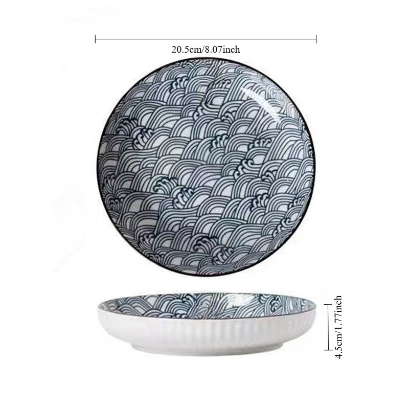 4Piece Japanese Ceramic Dinner Plates Set 1778 cm - The Gift Shop