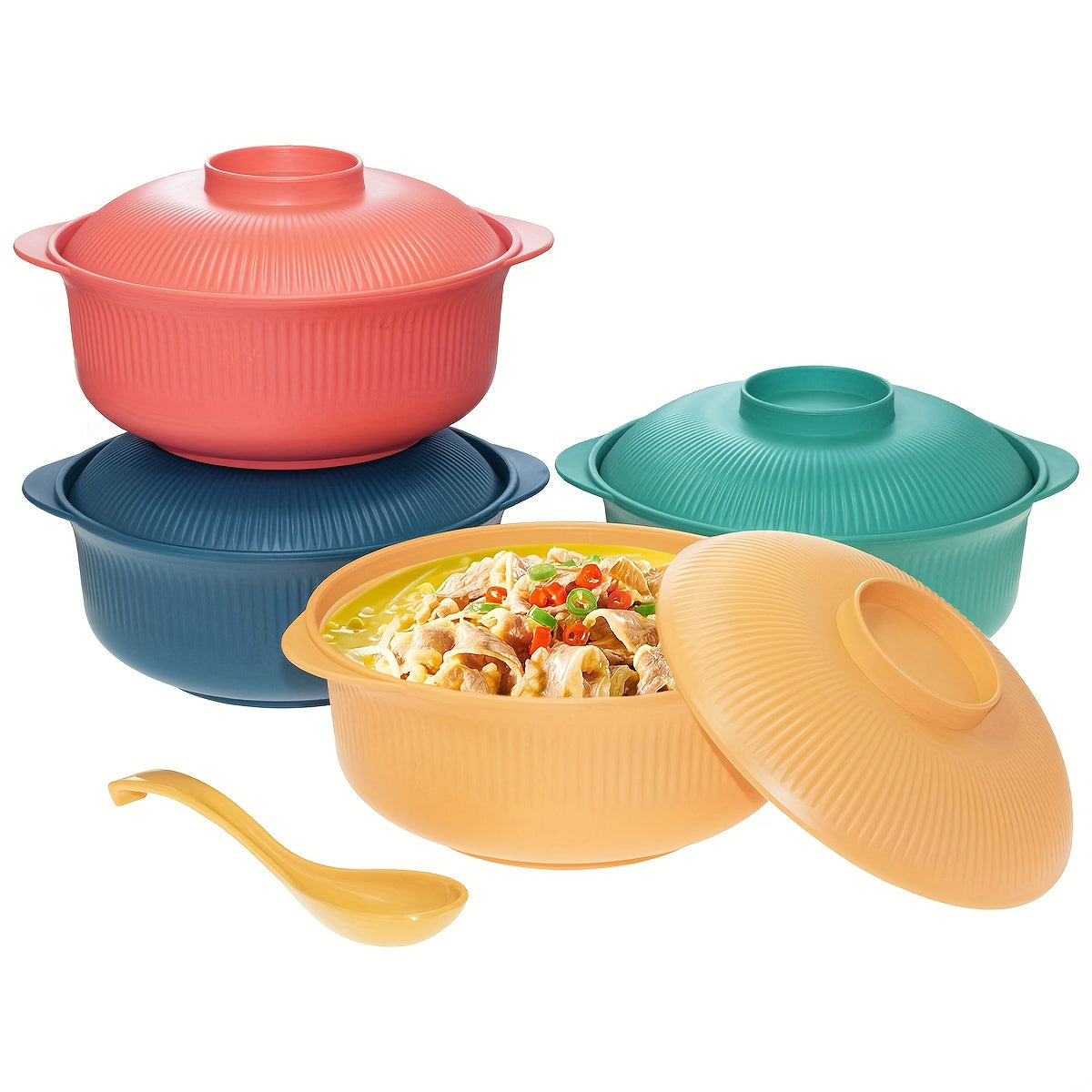 Japanese Style Casserole Bowl Set with Lid and Spoon - The Gift Shop