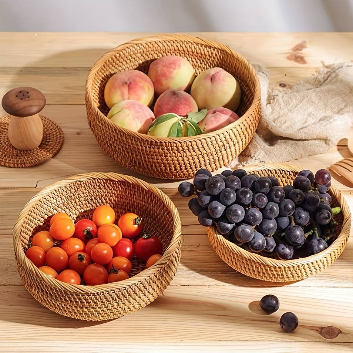 Handwoven Rattan Decorative Woven Baskets Set - The Gift Shop