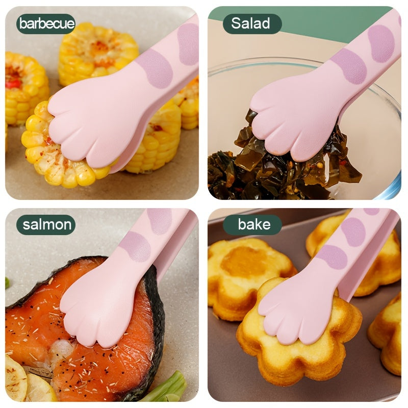 Paw-sitively Adorable: Cute Cat Paw Stainless Steel Food Tongs - The Gift Shop