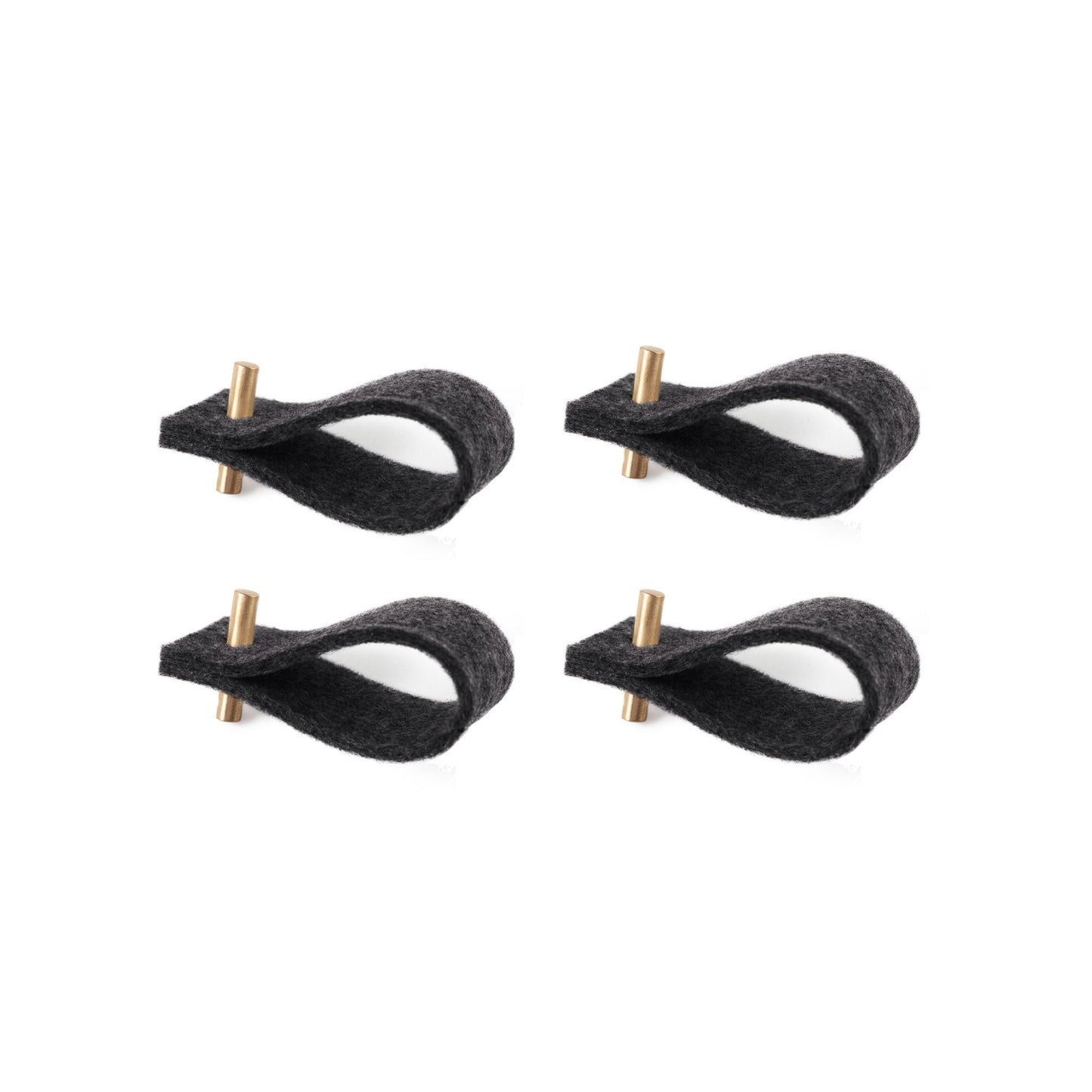 Felt napkin rings | set of 4 | black - The Gift Shop