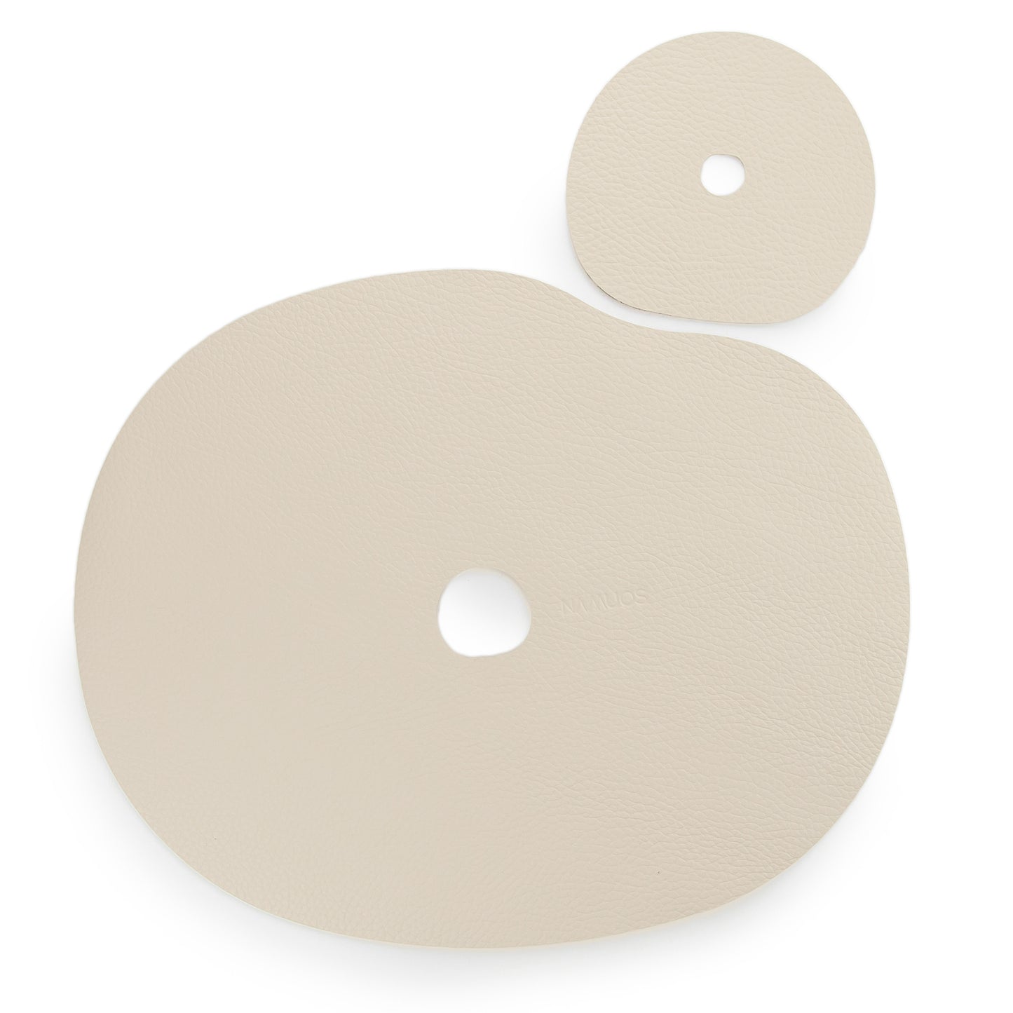 Natural leather placemat and coaster, ivory - The Gift Shop