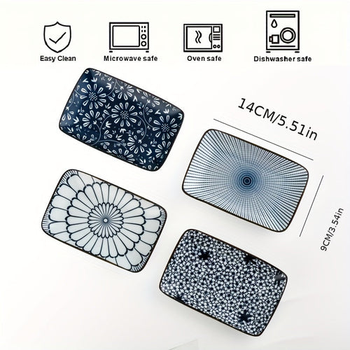 Boho Ceramic Sushi & Dessert Plates – Set of 4 🍣✨ - The Gift Shop