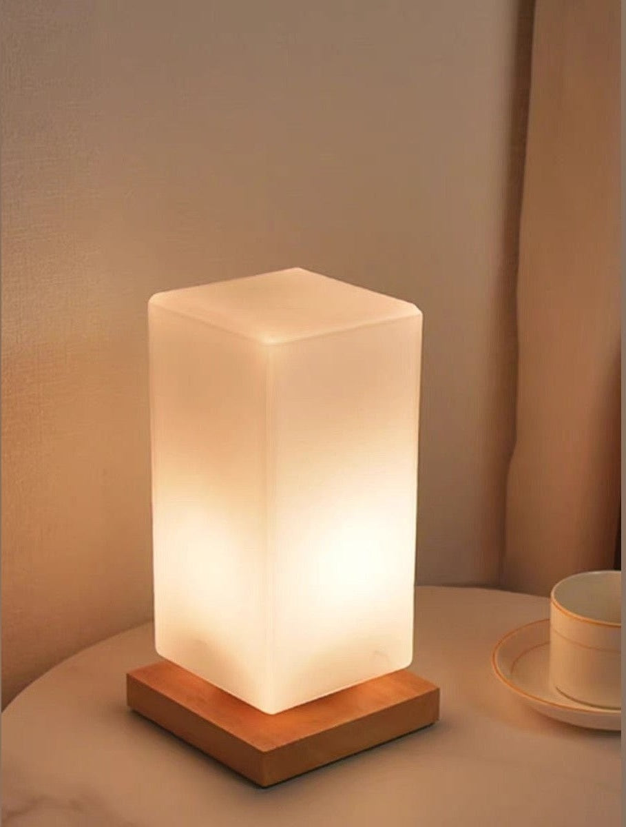 Dimmable Flower Vase Table Lamp with Frosted Glass.