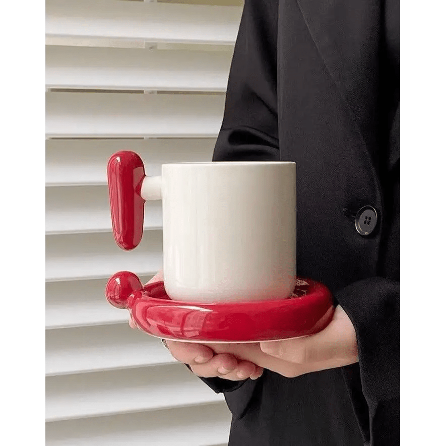 !? Emoji Ceramic Mug & Saucer Set – Thoughtful Gift from The Gift Shop UAE
