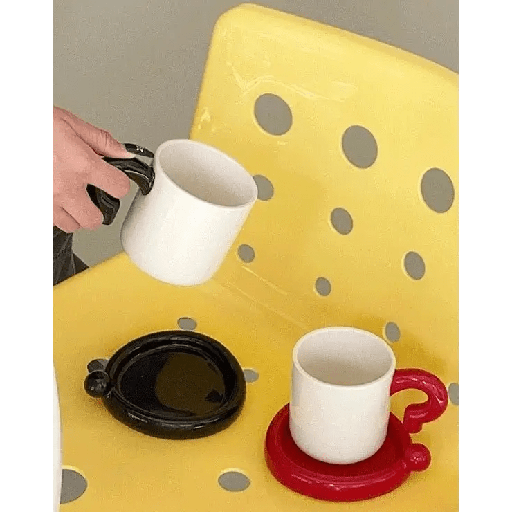 !? Emoji Ceramic Mug & Saucer Set – Thoughtful Gift from The Gift Shop UAE