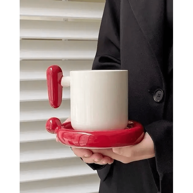 !? Emoji Ceramic Mug & Saucer Set – Thoughtful Gift from The Gift Shop UAE