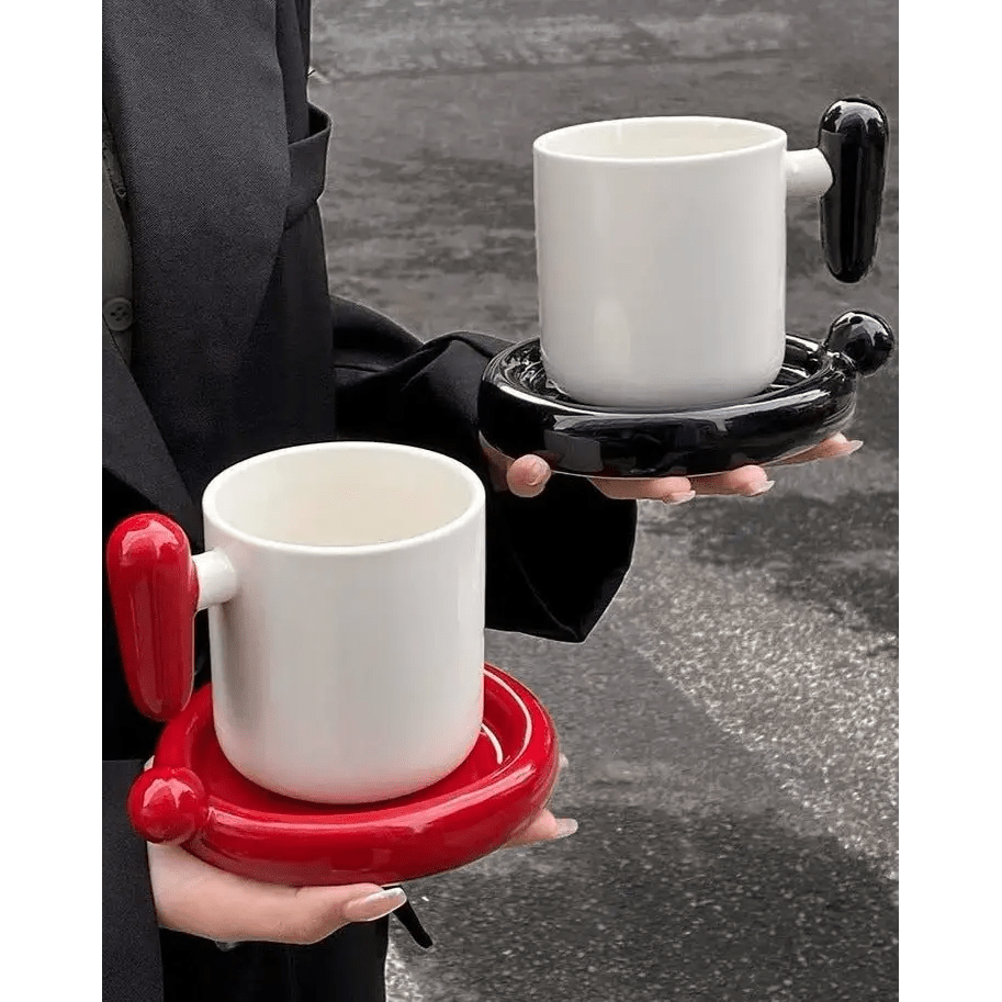 !? Emoji Ceramic Mug & Saucer Set – Thoughtful Gift from The Gift Shop UAE
