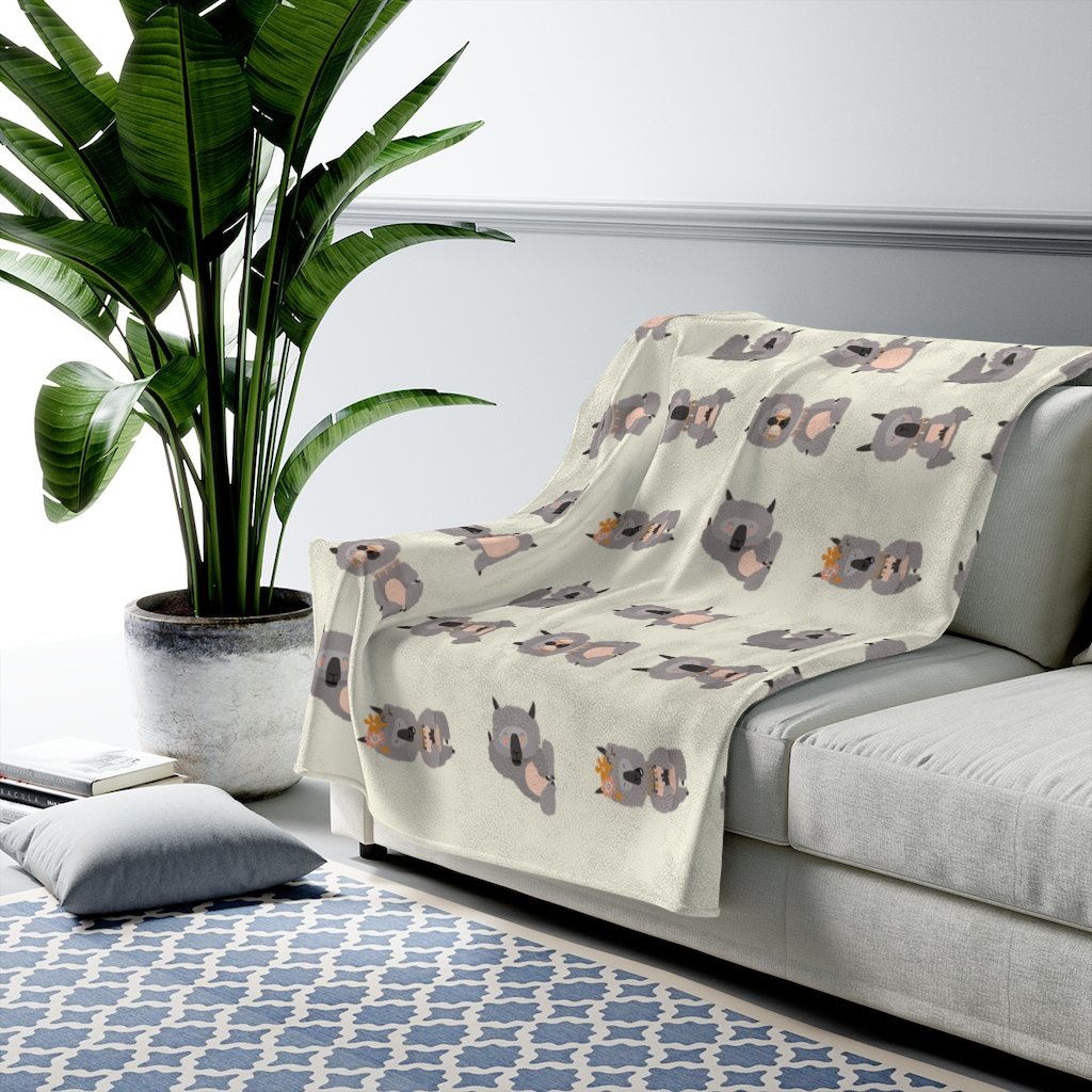 Llama Yoga Poses Velveteen Plush Blanket - The Gift Shop