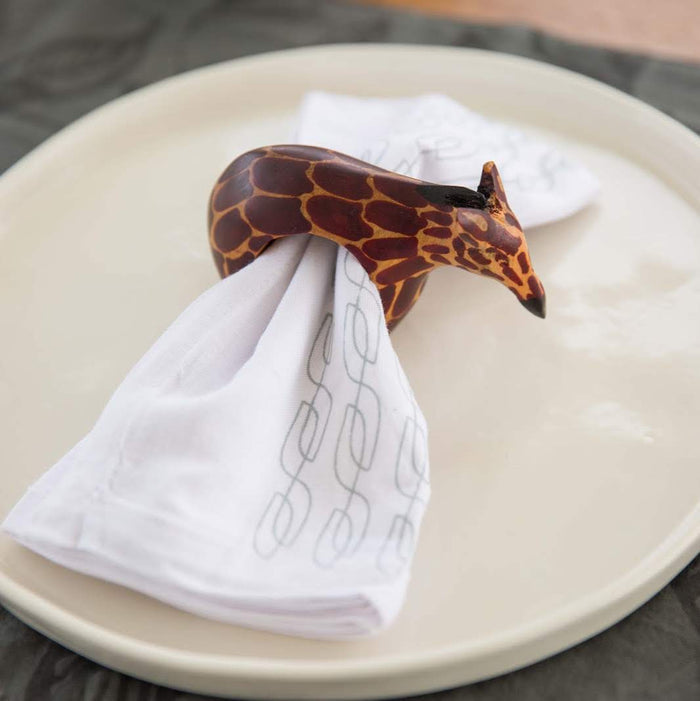 Hand-Carved Jacaranda Wood Napkin Rings – Set of 6 - The Gift Shop