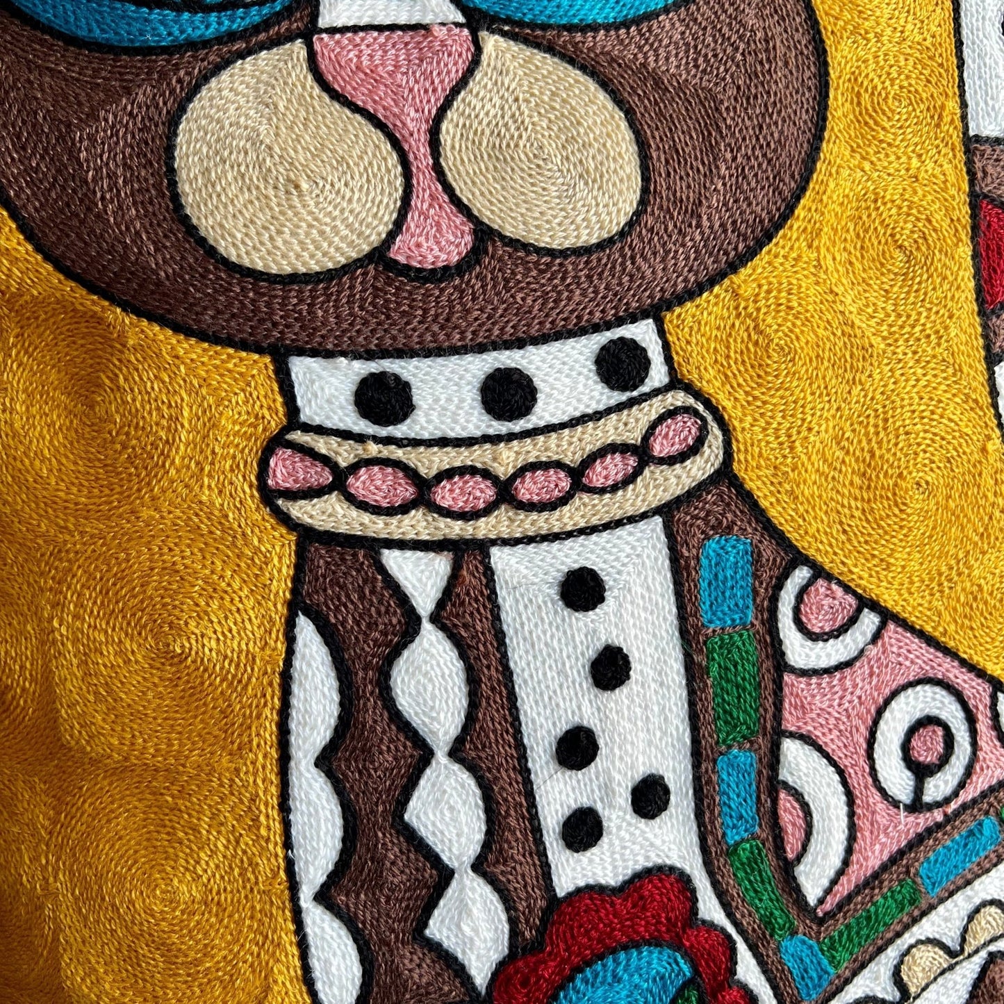 Gold Abstract Cat Embroidered Pillow Cover – Thoughtful Gift from The Gift Shop UAE