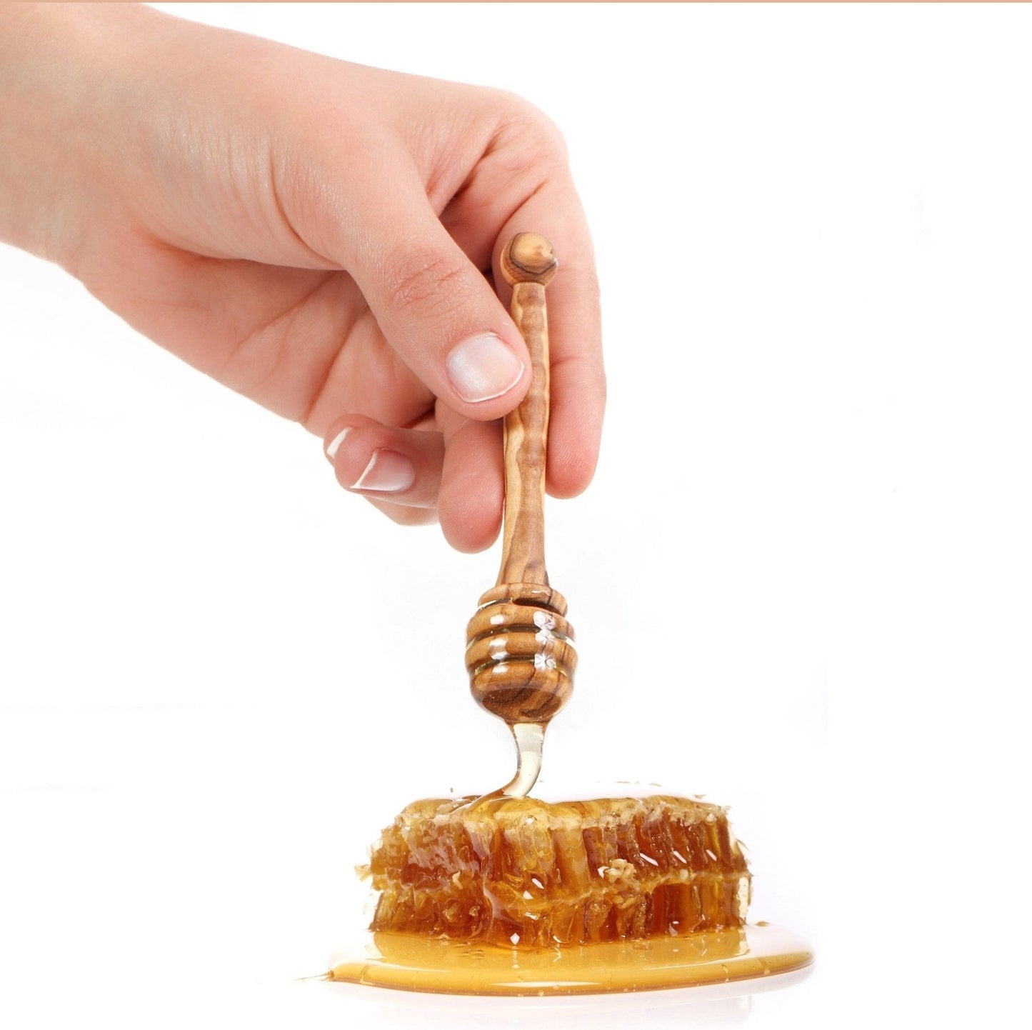Handmade Olive Wood Honey Dipper | Rustic & Durable.