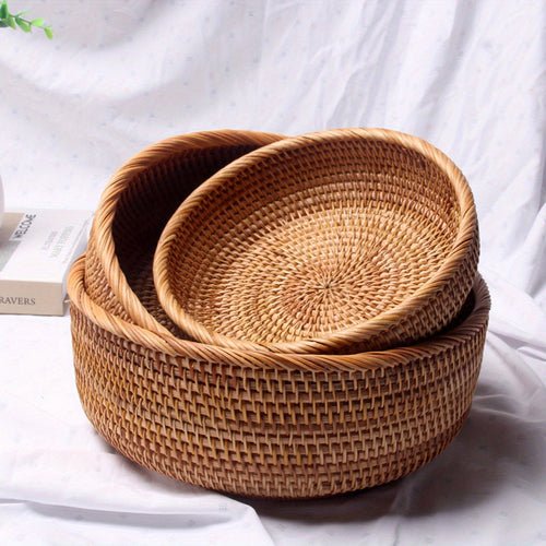 Handwoven Rattan Decorative Woven Baskets Set – Thoughtful Gift from The Gift Shop UAE