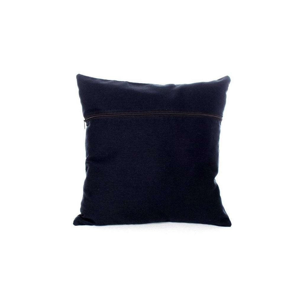 Tribal ikat pillow cover with zipper closure.