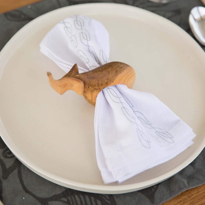 Hand-Carved Jacaranda Wood Napkin Rings – Set of 6 - The Gift Shop