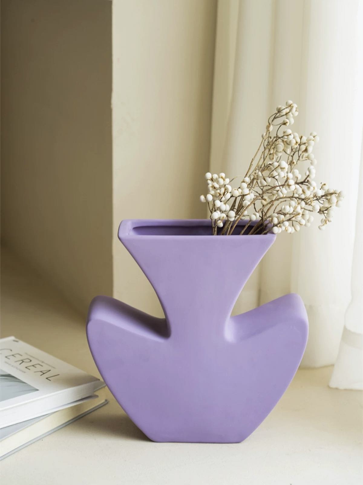 Handmade Memphis Funky Lavender Ceramic Vase - The Gift Shop