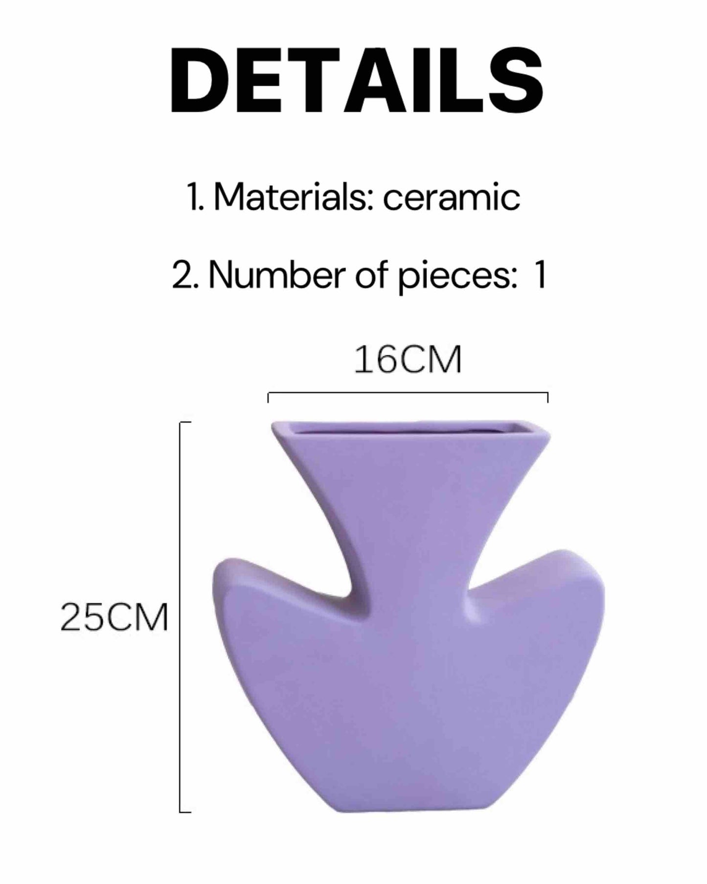 Handmade Memphis Funky Lavender Ceramic Vase - The Gift Shop