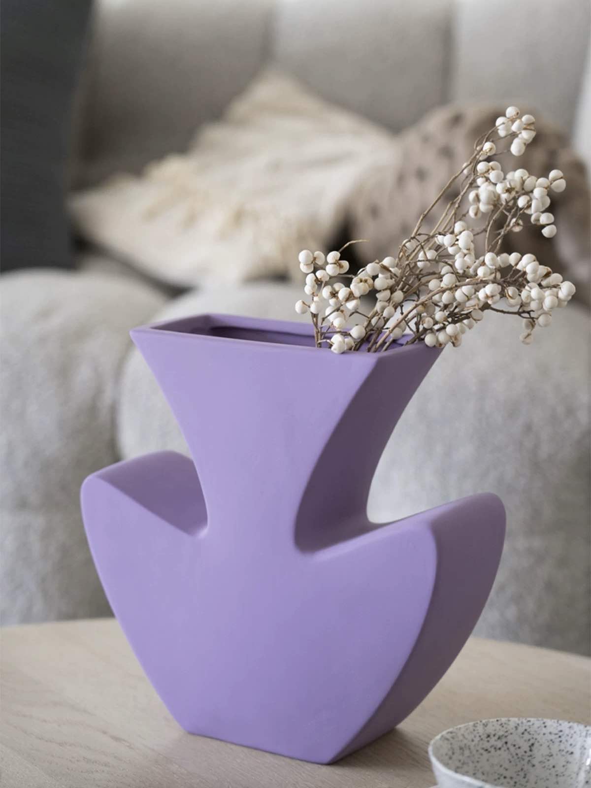 Handmade Memphis Funky Lavender Ceramic Vase - The Gift Shop