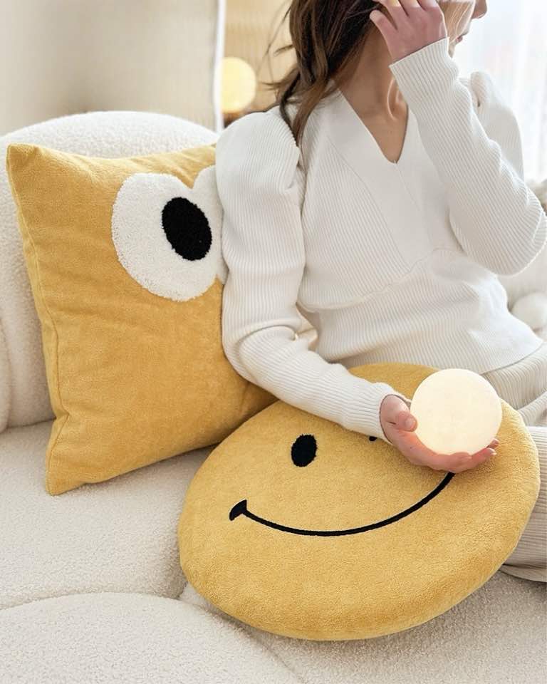 Cute Whimsical Big Eyes Puffy Decorative Throw Pillow - The Gift Shop