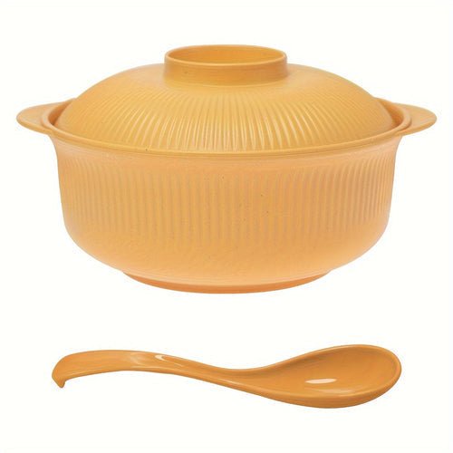 Japanese - Style Casserole Bowl with Lid & Spoon – Striped Pattern – Thoughtful Gift from The Gift Shop UAE